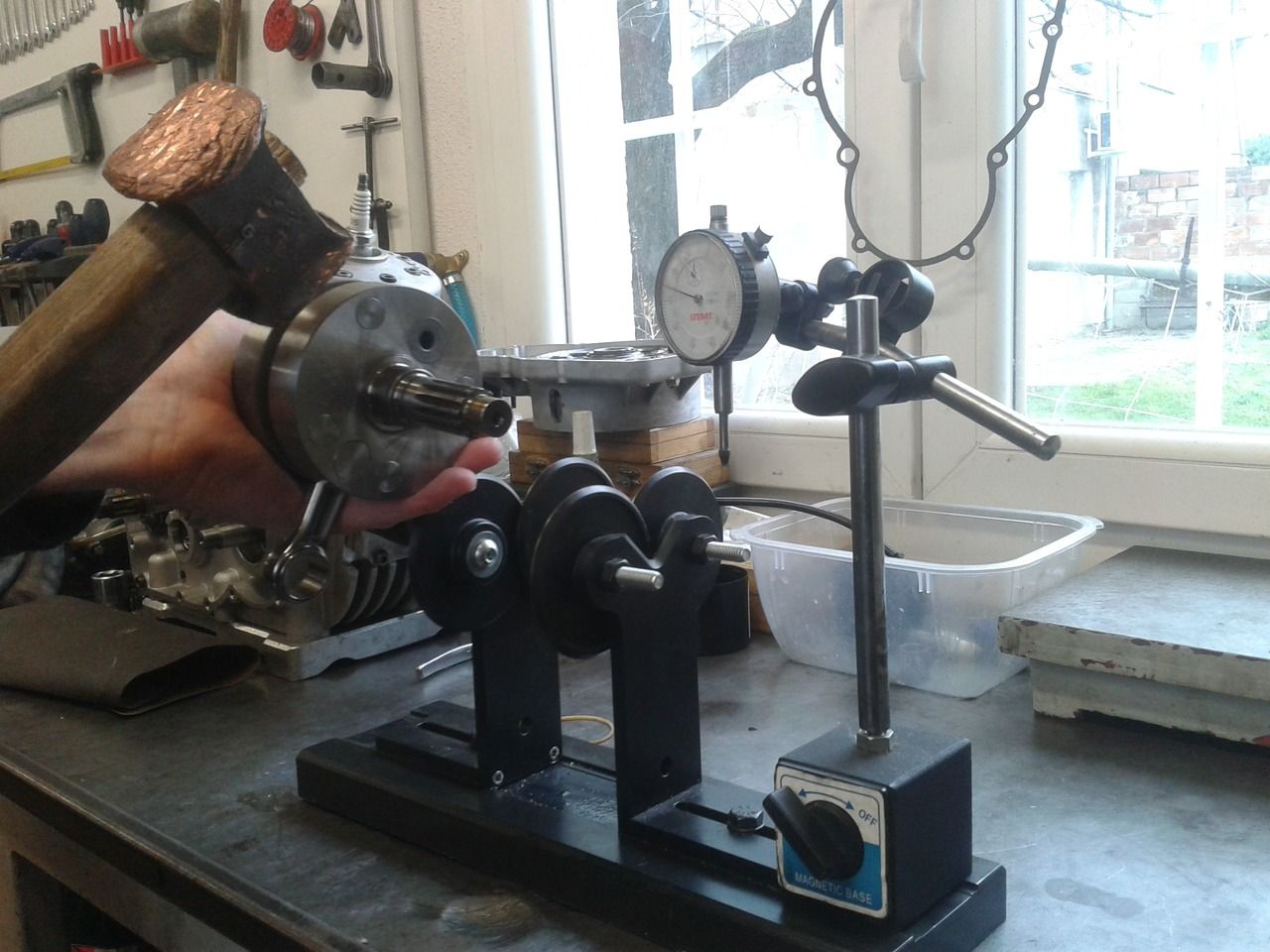 Contrôle d’un vilebrequin à l’atelier